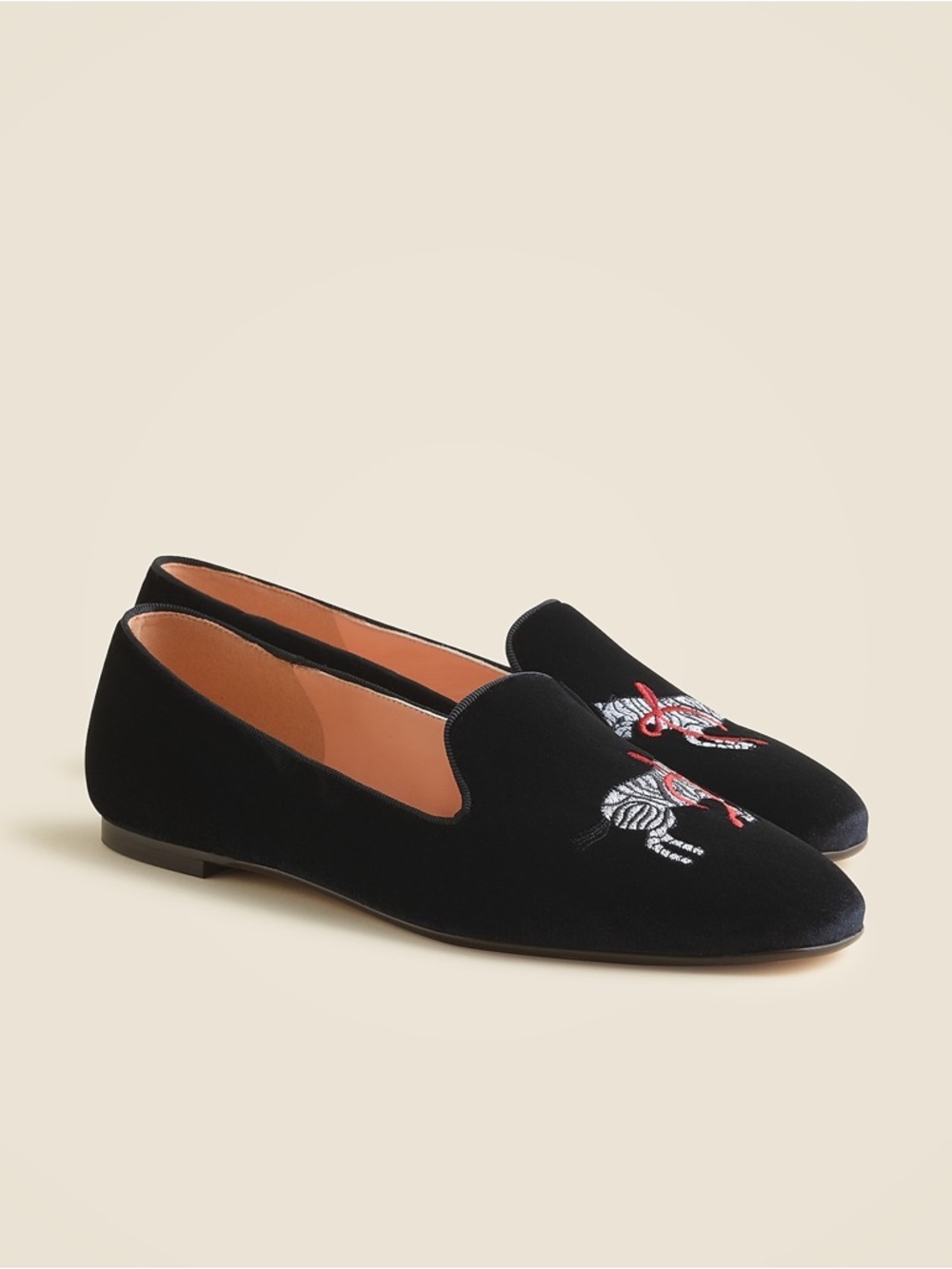 J Crew Made-in-Italy smoking slippers in embroidered velvet CP095